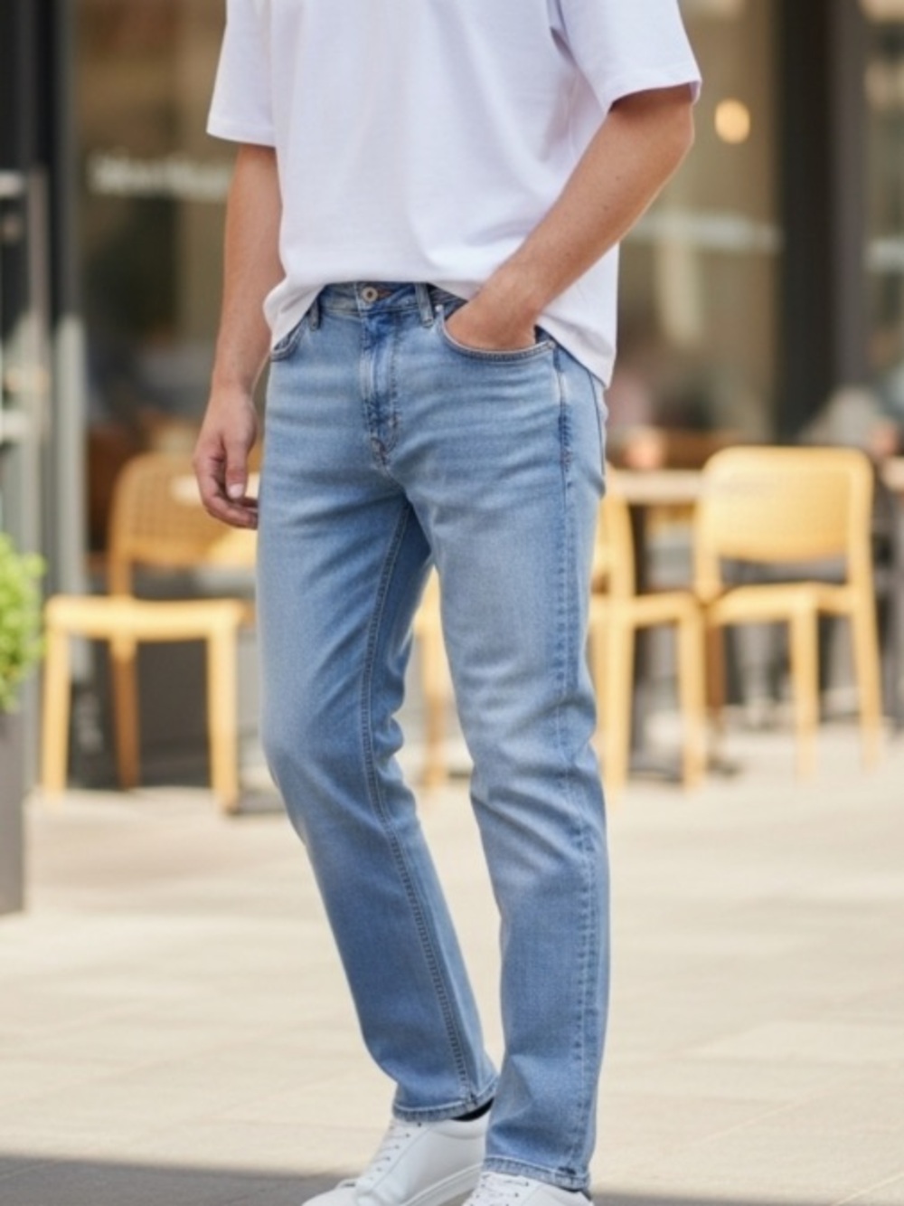 ZARA MAN Light Wash Stretch Slim Mens Jeans | 31